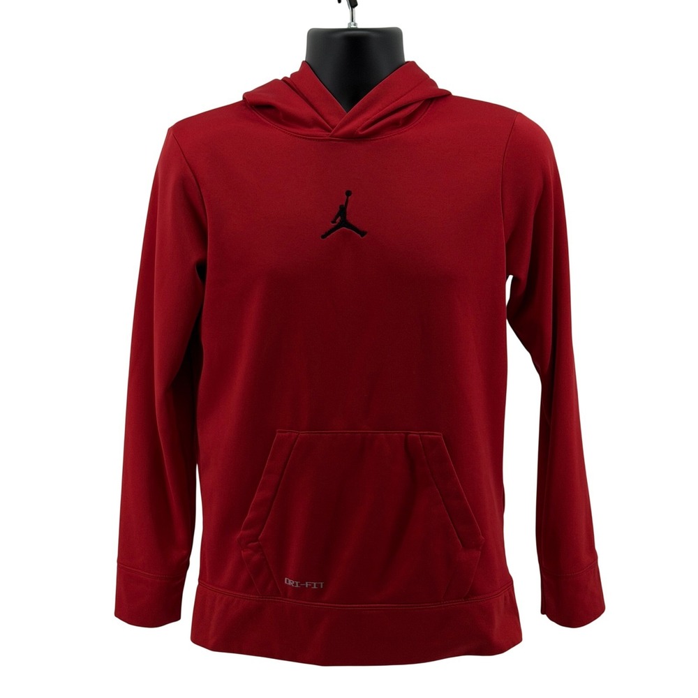 Jordan Dri-FIT Hoodie Boys XL Red Jumpman Pullover Athletic Sweatshirt